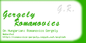 gergely romanovics business card